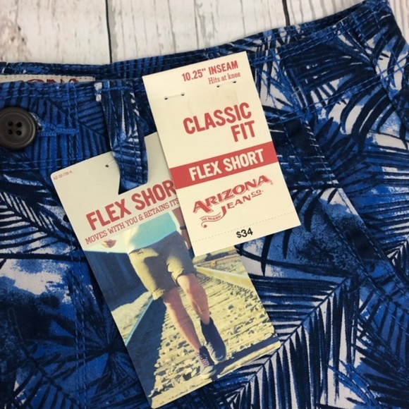 NEW Arizona Blue Palm Print Shorts Mens Sz 29 - Picture 4 of 5